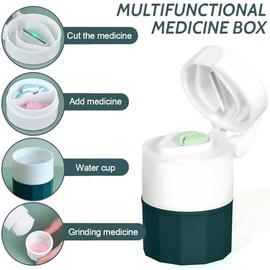 Tglia Pills for Multiple Pills with Brush, Tablet Breaker, Tablet Cutter for Small Pills and Large Pills for Travel