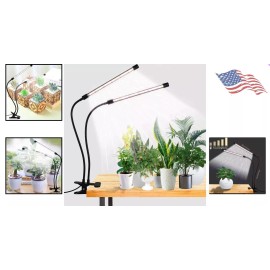 Unbranded Full Spectrum Clip-On LED Grow DUAL Light 5 Dimmable, Auto On/Off Time NEW