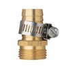 Brass Garden Hose Repair Mender Kit with Stainless Clamp (3/4")
