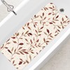 SHUCHING Brown Bath Mat for Tub Non Slip-40x16 Inch, Leaves