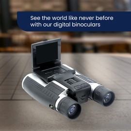 thunderb Digital Binoculars with Camera & Video Recording 12 x 32 - Camcorder for Bird Watching Cameras, Football Binoculars, Concerts Hunting 2.4” IPS Display Screen, Night Vision Best Zoom, Black