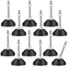 Supkiir 12PCS M8 Adjustable Leveling Feet, Heavy Duty Anti-Slip Furniture Leg Levelers, Threaded Swivel Furniture Leg for Tables Chairs Cabinets Workbench Shelving Rack Sofa