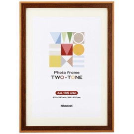 Nakabayashi F-TMS-411-BR Two-Tone Photo Frame, A4/B5 Brown