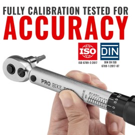PRO BIKE TOOL 1/4 Torque Wrench Set - Service Kit for Road and Mountain Bikes - Includes Allen and Torx Sockets - Torque Wrenches - Bicycle Torque Wrench - 2 to 20 Nm