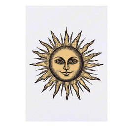 'Vintage Sun with Face' Temporary Tattoo - Water Resistant, Skin-Safe, Non-Toxic Transfer (TO00083899)