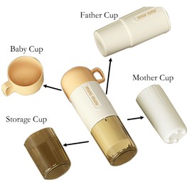 4 in 1 Travel Mouthwash Cup, 9 Inch x 2.6 Inch Green Plastic Toothbrush and Toothpaste Holder Containers with Handle for Family Travel (Green)