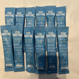 12 PACKS  Vital Proteins Collagen Peptides Powder Packets•0.35 oz Each•Grass Fed