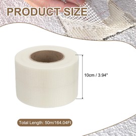 PATIKIL Drywall Repair Mesh Tape, 4 inch x 164 ft Fiberglass Repair Patch Self-Adhesive Dry Wall Joint Tape 10 Mesh Wall Hole Crack and Seam Patch, White