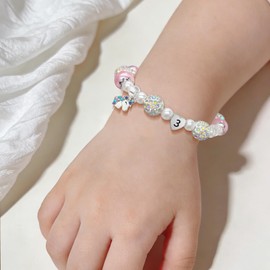 Unicorn Bracelet for Girls 2 Year Old Girl Birthday Gift With Pink Beaded