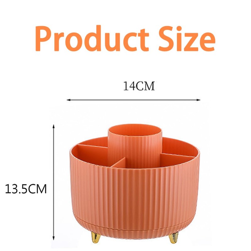 TOMVAES Large Capacity Makeup Brush Holder,360° Rotating Makeup Organizer,5 Slot