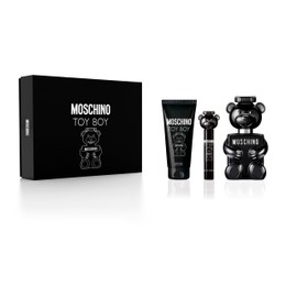 MOSCHINO Toy Boy 3 pcs Men's Perfume Gift Set - 3.4 Oz EDP Spray + 3.4 Oz Shower Gel + 10ml Mini EDP Travel Spray - HARD GIFT BOX SET