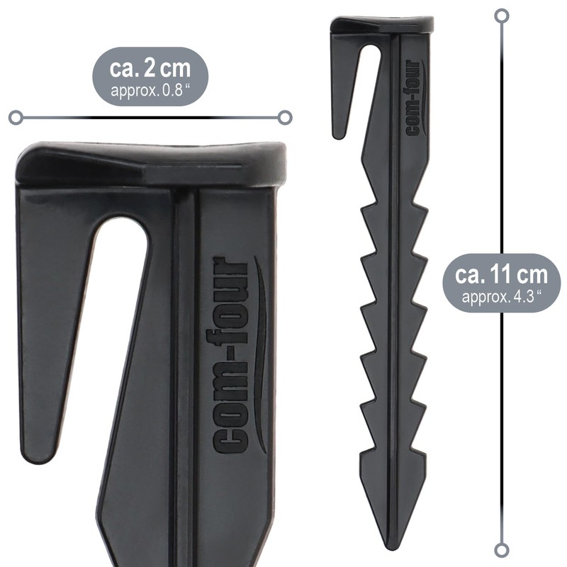 com-four® 200 x Ground Pegs for Fixing Robotic Lawnmower Cables,