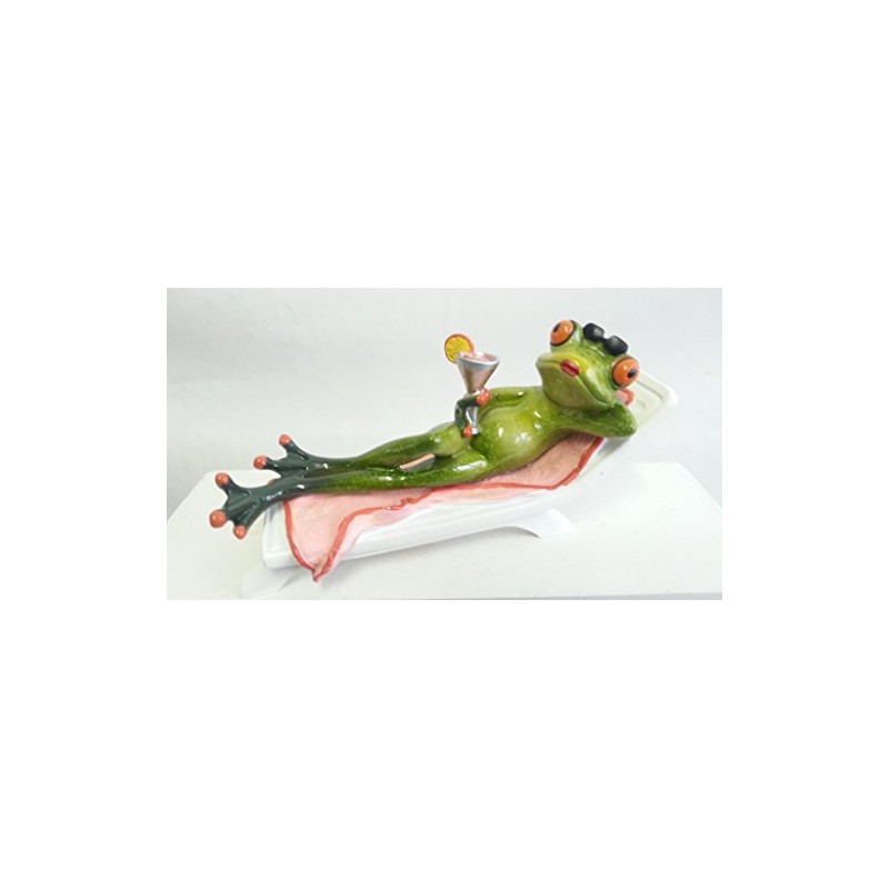 Frog Leisure from artificial stone, ca. 19 x 7 cm