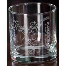 Buzzards Bay Engraved Map Rocks Glasses