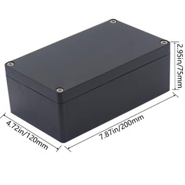 Otdorpatio Junction Box IP65 Waterproof ABS Plastic Electrical Project Case Power Junction Boxes, Project Box with 4 PCS M16 Cable Glands 7.87 x4.72 x2.95 inch (200x120x75 mm)