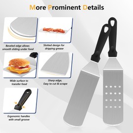 18Pcs Griddle Accessories Kit (with Basting Cover), Joyfair Stainless Steel Flat Top Grilling Spatula Accessory Tools Set with Melting Dome Burger Press, for Outdoor BBQ Teppanyaki Hibachi Cooking