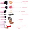 10 PCS Mini Travel Makeup Brush Set with Pouch, Pink