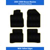 Yellow Edge Custom Fit Front & Rear Carpet Floor Mats,