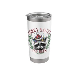 Sorry Santa I've Been Feral Racoon Christmas Stainless Steel Insulated Tumbler