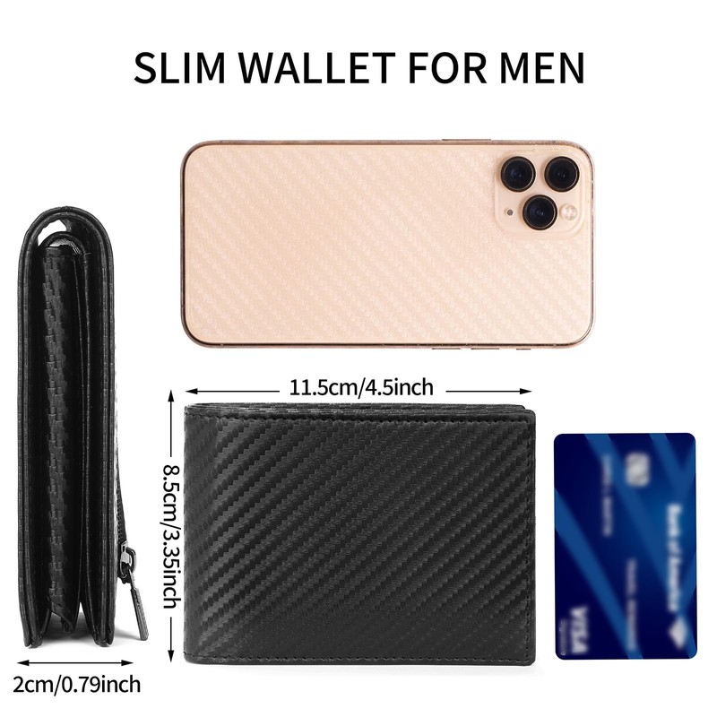 GAEKEAO Men's Leather Wallet, Type-02 black