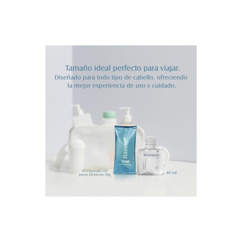 Shampoo Hotelero 2 en 1 40 ml Elements Caja 110