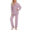 Senert Button up Pajama Set for Women Long Sleeve Pajamas