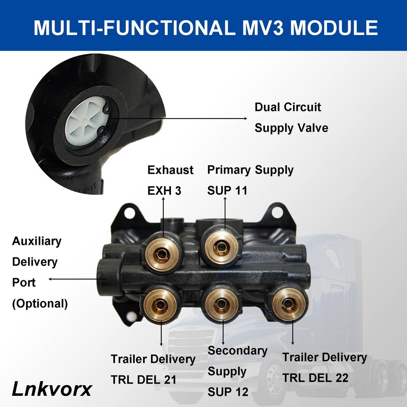 800257 MV-3 Dash Control Brake Valve - Trailer Parking Brake