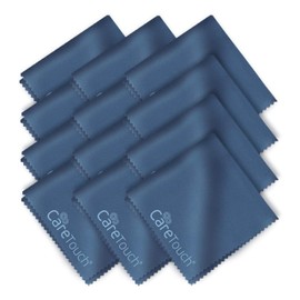 Care Touch Eyeglass Cleaning Cloth - 12 Pack of Microfiber Cleaning Cloth for Glasses, Lenses, Phones and Screens - Large, Lint-Free, Reusable and Scratch-Free - 6 x 7 Inches - Navy