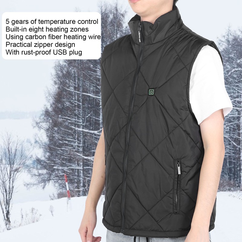 45‑65℃ Heated Vest 5 Gears Tempertature Control Intelligent Switch USB