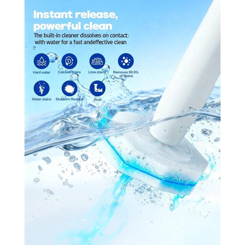 60 Pack Toilet Wand Refills Compatible with Clorox Toilet Brushes,