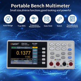 OWON XDM1041 Protable Bench Multimeter with 3.5 Inch 55,000 Counts True RMS Ultra-light Digital Multi Tester for Labs, Factories
