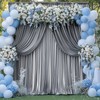 40x10 ft Wrinkle Free Black Silver Sequin Backdrop Curtain for