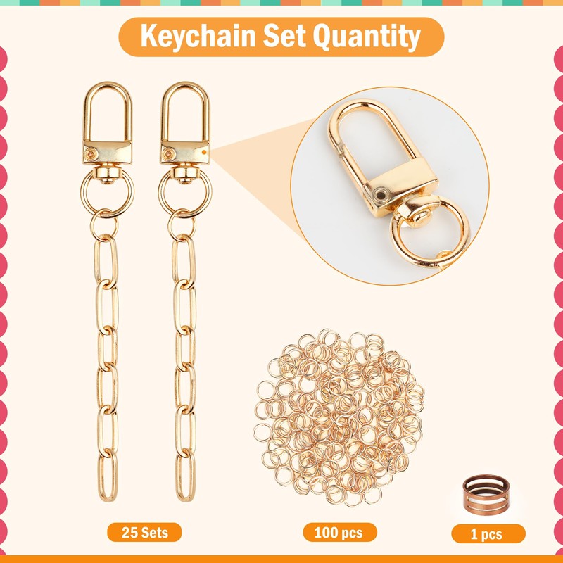 Starry 126Pcs Keychain Making Kit DIY Bag Charm Kit 25
