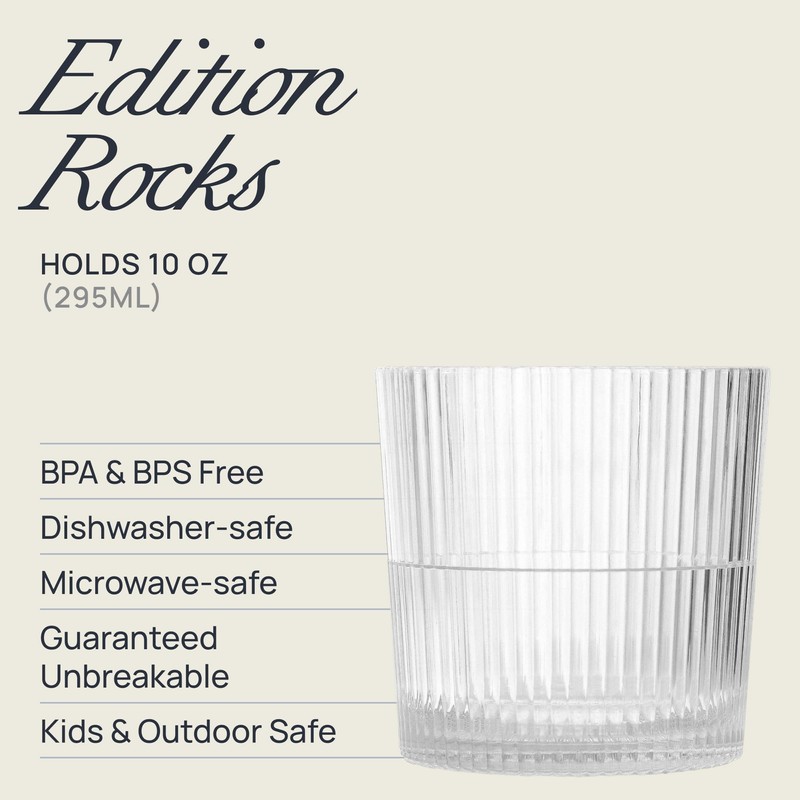 Drinique Unbreakable Edition Rocks 10 oz Tritan Renew Plastic Cocktail