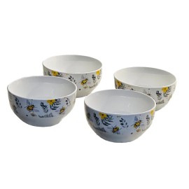 Royal Norfolk Cutlery Ceramic Bee Pattern Breakfast Bowls 6 In Set Of 4