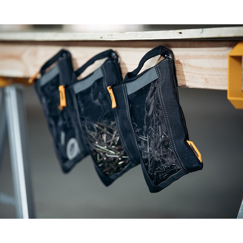 ToughBuilt – 3 Piece Fastener Bags, Medium Heavy-Duty 1680D Ballistic