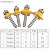 Bohaner 1/4 Inch Shank Round Over Edging Router Bit Set