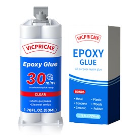 VICPRICME Plastic Glue,2 Part Epoxy Glue Clear, 1.76oz Syringe, Waterproof Plastic Weld Adhesive, to Bond Metal, Plastic, Wood, Ceramics, is The Best Golf Club Epoxy Resin Crack Repair Glue (1)