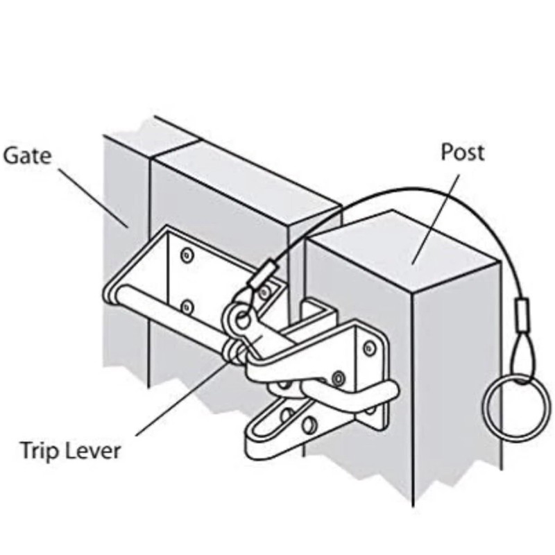 Nuvo Iron GLWHD Black Galvanized Steel Heavy Duty Gate Latch