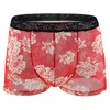 Swbreety Men Ice Silk Boxer Shorts Flower Printed Thin Panties