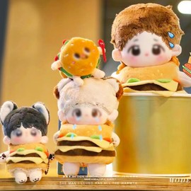 YUYAKESHI Cotton Doll Clothes Cute Kimono Doll Hamburger Outfits with Shoulder Strap for Going Out Traveling Clothes for Plush Toys Funny Kigurumi (Suitable for 11.8 inches (30 cm) Dolls)