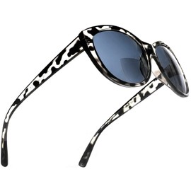 SAMBA SHADES Reader Sunglasses for Women Bifocal for Reading Under the Sun Cateye Glasses Black Tortoise 1.50