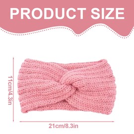 QOMJUFA Women's Winter Knitted Headbands, Headbands, Headbands, Knitted Headbands, Ear Warmers, Elastic, Autumn and Winter Versatile Headband (Beige & Grey & Pink)