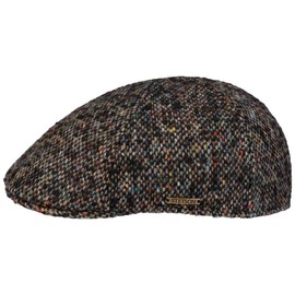 Stetson Texas Colour Dots Flat Cap Made in EU Men's Autumn Winter, black, M