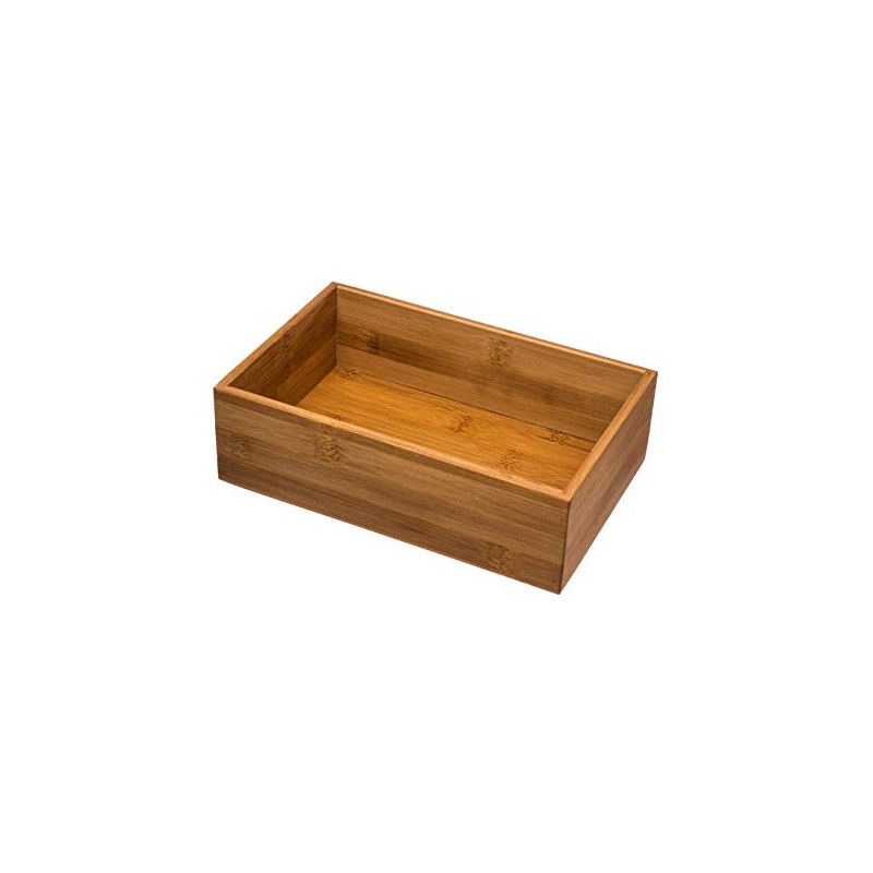 Natural Bamboo Cutlery Holder - Kitchen Drawer Organiser - Durable,
