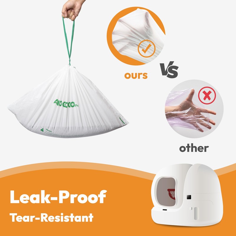 AMOGOGOPET Self Cleaning Cat Litter Box Waste Bags Compatible with
