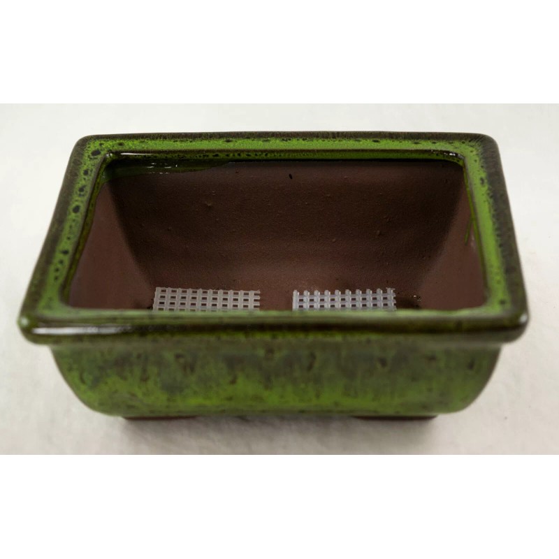 Yubonzai Rectangular Shohin Bonsai, Succulent Pot 6"x 4.5"x 2.25" w