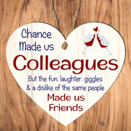 Office Gift for a Colleague and Friend | Appreciation with Leaving and Thank You Presents | New Job Hanging Hearts, Plaque Signs | Celebrating Friendships | Her, Girls, and Women (Design 7)