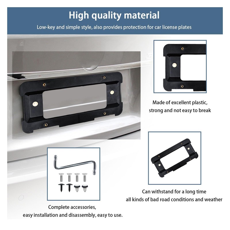 Rear License Plate Bracket Holder, Rustproof Car License Plate Frame