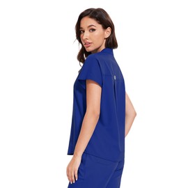 niaahinn Scrub Top for Women - Mandarin Collar, 2 Pockets, Anti-Shrink, 4-Way Stretch Women’s Scrub Top